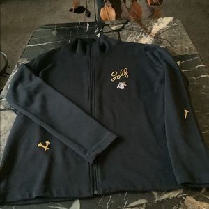 Vassal college Juliet black zip gold cardigan size xl